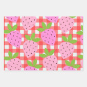 かわいいコテージコアヴィンテージストロベリープライドin赤 ラッピングペーパーシート (正面2)