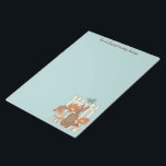 かわいいコテージコア動物ライトブルー筆記用紙 ノートパッド<br><div class="desc">こ書のメモ帳とスタイルしパーソナライズされたた文字。蝶、ネズミ、ウサギのイラストレーションとキノコ、花、ライトブルーの背景に置かれた白いピケットフェンスを備えている。ページの上部に自分のカスタムメッセージを追加する場所がある。</div>