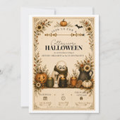 かわいいコテージコア ハロウィンパーティー招待状 (正面)