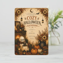 かわいいコテージコア ハロウィンパーティー招待状