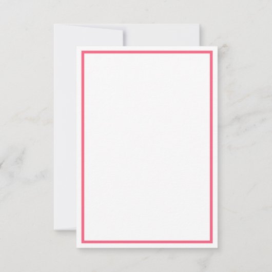 かわいいコテージスタイルフローラバスケットピンクグリーン サンキューカード (裏面)