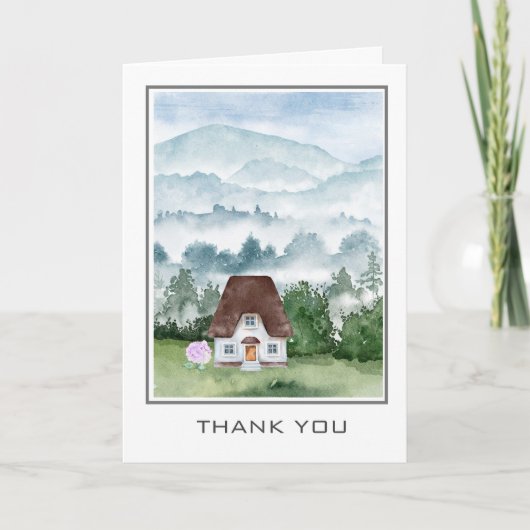 かわいいコテージ不動産仲介業者またはモーゲージサンキューカード サンキューカード (正面)