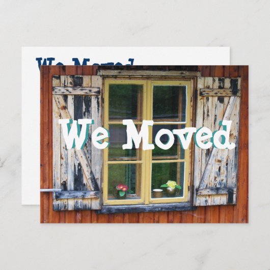 かわいいコテージ名刺の交換を移動 案内ポストカード (正面/裏面)