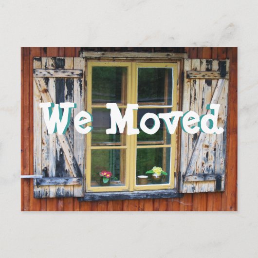 かわいいコテージ名刺の交換を移動 案内ポストカード (正面)