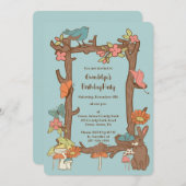 かわいいコテージ美鳥と動物 招待状 (正面/裏面)