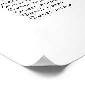 かわいいコネクティングハート結婚フォントの座席表 ポスター (角)