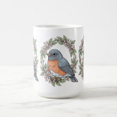 かわいいコネチカット州の鳥とヤマツツジ コーヒーマグカップ (中央)