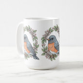 かわいいコネチカット州の鳥とヤマツツジ コーヒーマグカップ (正面左)