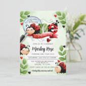 かわいいコバチの1歳の誕生日パーティ 招待状 (スタンド正面)