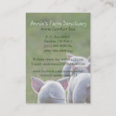 かわいいコブタの農場の聖域の名刺 名刺 (裏面)