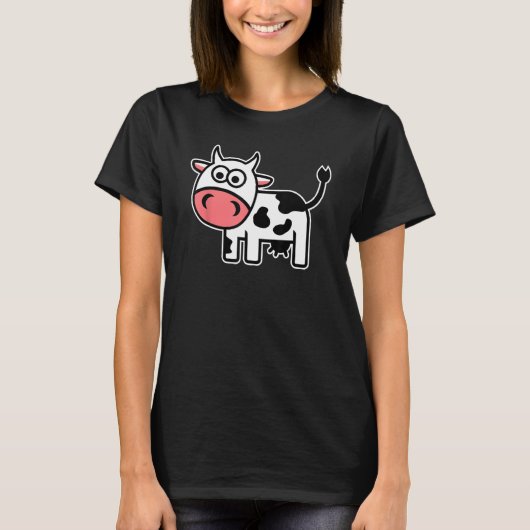かわいいコミックカウ Tシャツ (正面)