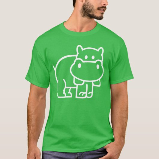 かわいいコミックカバの少年 Tシャツ (正面)