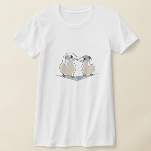 かわいいコミュタニ鳥ラブバード女性用Tシャツ Tシャツ (レイダウン)