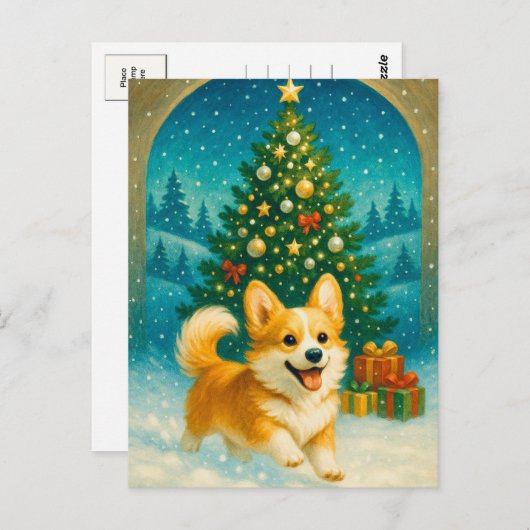 かわいいコメリールギハッピークリスマスツリーハガキ ポストカード (正面/裏面)