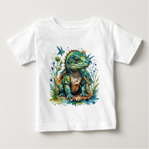 かわいいコモドドラゴングリーンビッグトカゲ ベビーTシャツ