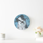 かわいいコリー犬の犬縁どポートレート ラウンド壁時計 (ホーム)