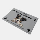 かわいいコリー犬 ドアマット (アングル)