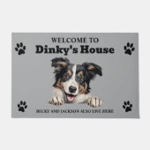 かわいいコリー犬 ドアマット (正面)