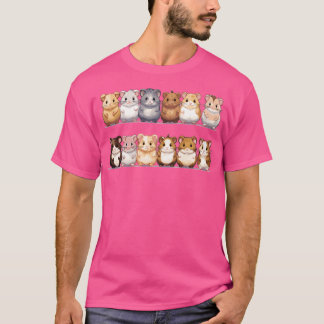 かわいいコルで愛らしいハムスターのグル違うープ Tシャツ