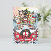 かわいいコルギおもしろい・クリスマス・ドッグ好きコルギ 出欠カード (スタンド正面)