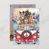 かわいいコルギおもしろい・クリスマス・ドッグ好きコルギ 出欠カード (正面/裏面)