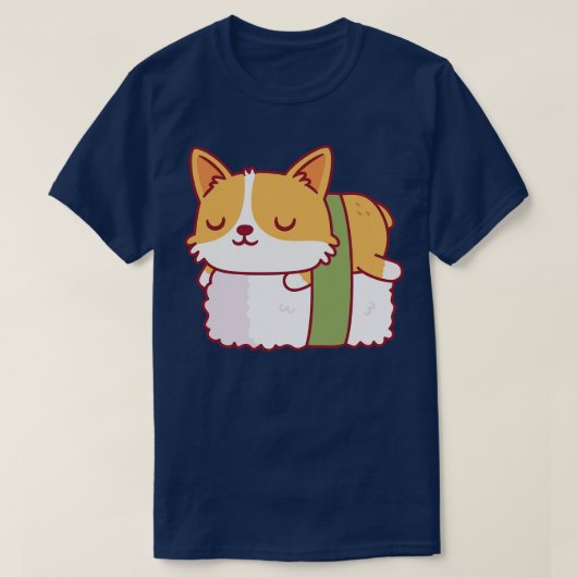 かわいいコルギすしドードル Tシャツ (デザイン正面)