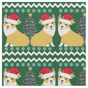 かわいいコルギクリスマスサンタ ファブリック