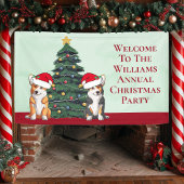 かわいいコルギクリスマスツリーパーソナライズされたパーティー 横断幕