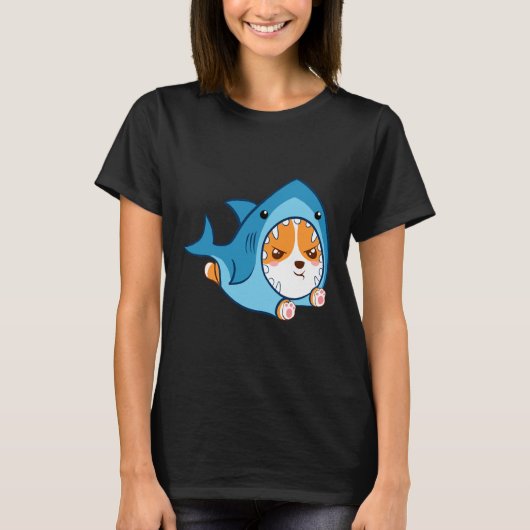 かわいいコルギシャーク Tシャツ (正面)
