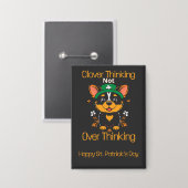 かわいいコルギセントパトリックの日のボタン 缶バッジ (正面/裏面)