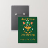 かわいいコルギセントパトリックの日のボタン 缶バッジ (正面/裏面)