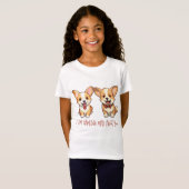 かわいいコルギドッグアニバーサリーバレンタイン Tシャツ (正面フル)