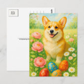 かわいいコルギハッピーイースターエッグポストカード ポストカード (正面/裏面)