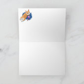 かわいいコルギファミリークリスマス カード (内部)