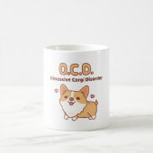 かわいいコルギ強迫性コルギおもしろい病 コーヒーマグカップ (中央)