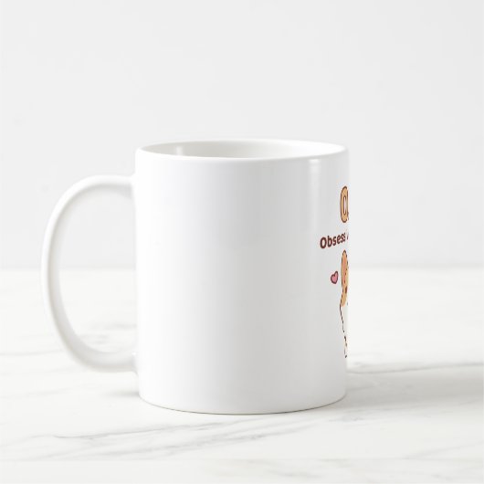 かわいいコルギ強迫性コルギおもしろい病 コーヒーマグカップ (左)