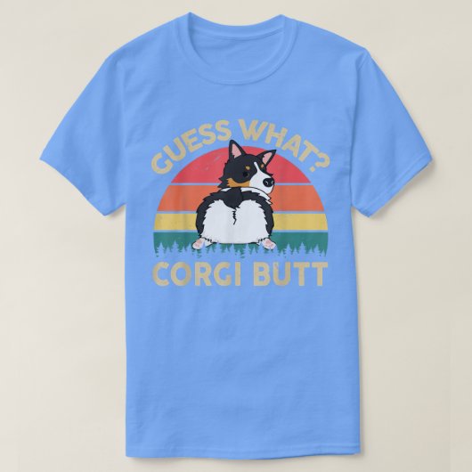 かわいいコルギ推測どのような三色コルギお尻ギフト Tシャツ (デザイン正面)