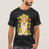 かわいいコルギ犬とカエル Tシャツ (正面)