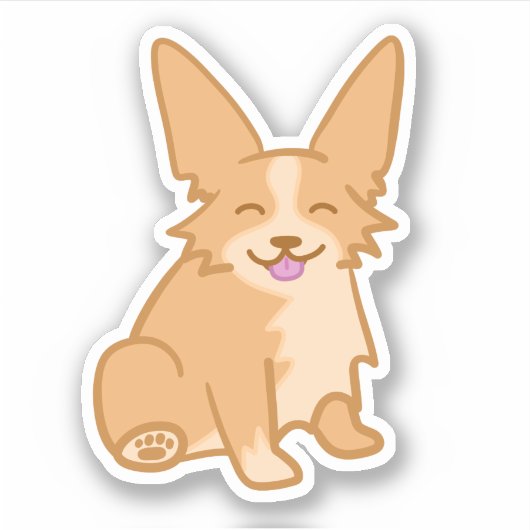 かわいいコルギ シール (正面)
