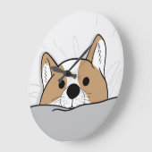 かわいいコルギ ラージ壁時計 (傾斜)