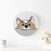 かわいいコルギ ラージ壁時計 (ホーム)