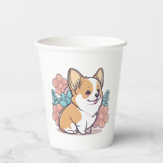 かわいいコルギ 紙コップ (正面)
