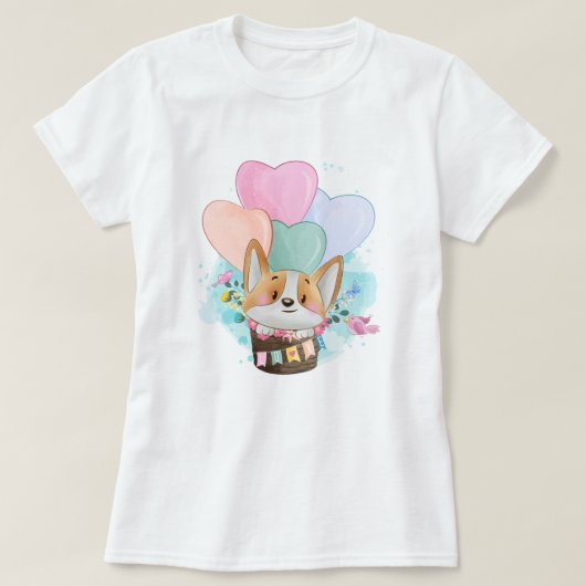 かわいいコルギ Tシャツ (デザイン正面)