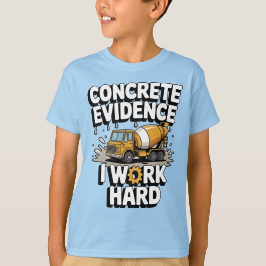 かわいいコンクリートミキサー車 少年 建設 Tシャツ (正面)