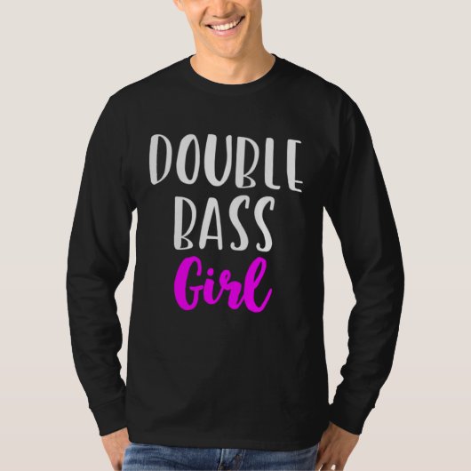 かわいいコントラバス女子・女性演奏家 Tシャツ (正面)
