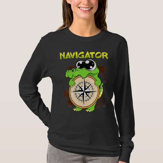 かわいいコンパスを持つナビゲーターパンオールigator tシャツ (正面)