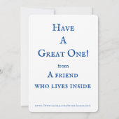 かわいいコンピュータとバルーン誕生日カード サンキューカード (裏面)