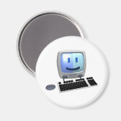 かわいいコンピュータ顔。 マグネット (正面/裏面)