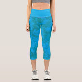 かわいいコンフィックキャプリスオールオーバーターコイズプリント カプリレギンス (正面)