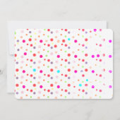 かわいいコンフェッティ ブライダルシャワー 招待状 (裏面)